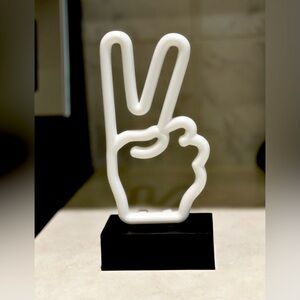 White Peace Sign Light